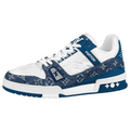 Louis Vuitton Trainer Men's Low-Top Sneakers, Blue and White