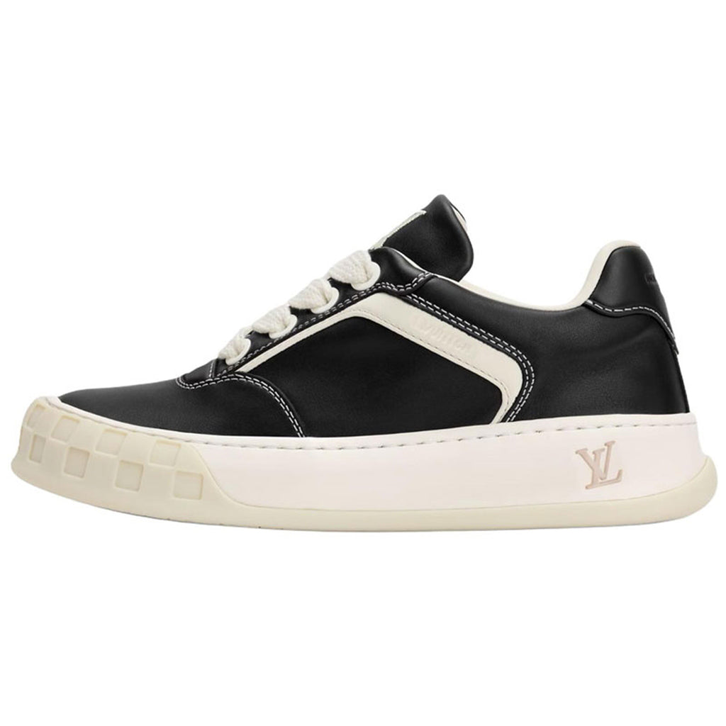 LOUIS VUITTON Tilted Men's Black Calfskin Low-Top Sneakers