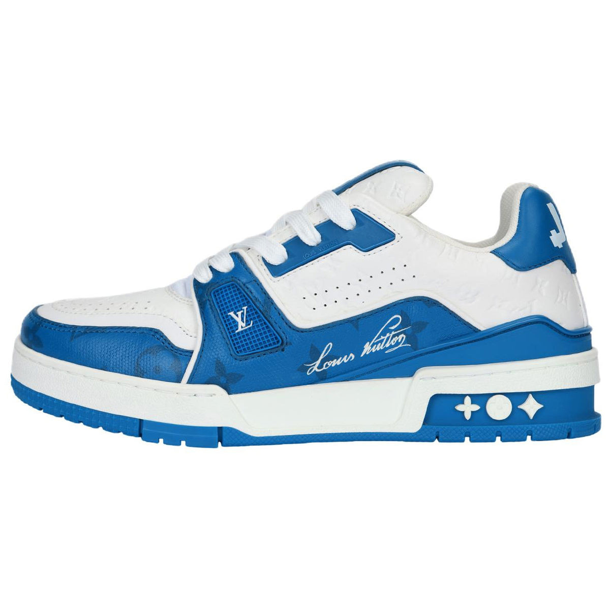 LOUIS VUITTON Trainer Unisex Blue & White Low-Top Sneakers