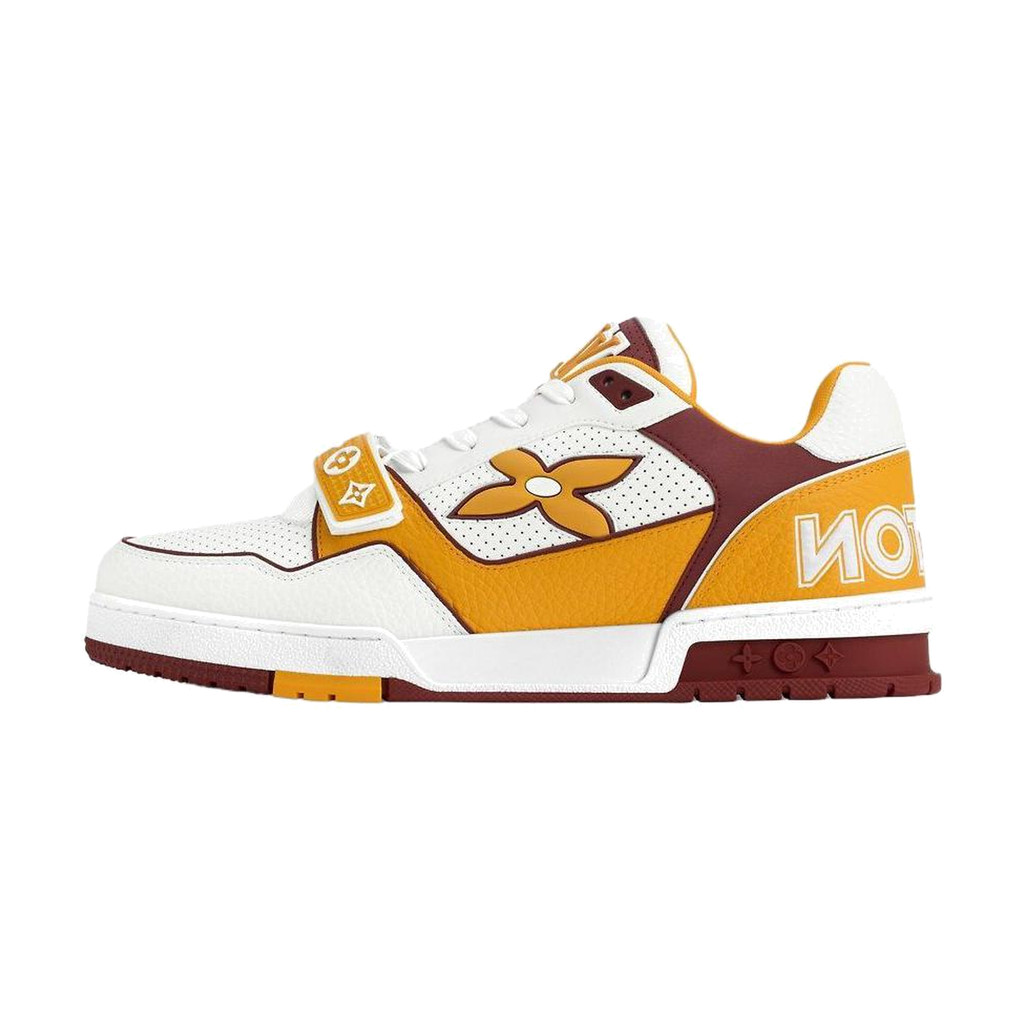 LOUIS VUITTON Trainer Men's Sneakers – Yellow, White & Burgundy