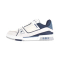 Louis Vuitton Trainer Men's Navy Blue & White Grained Calfskin Sneakers