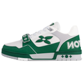 Louis Vuitton Trainer Men's Green Calfskin Sneakers with Floral Motif