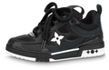 LOUIS VUITTON Skate Men's Black Low-Top Sneakers with White Accents