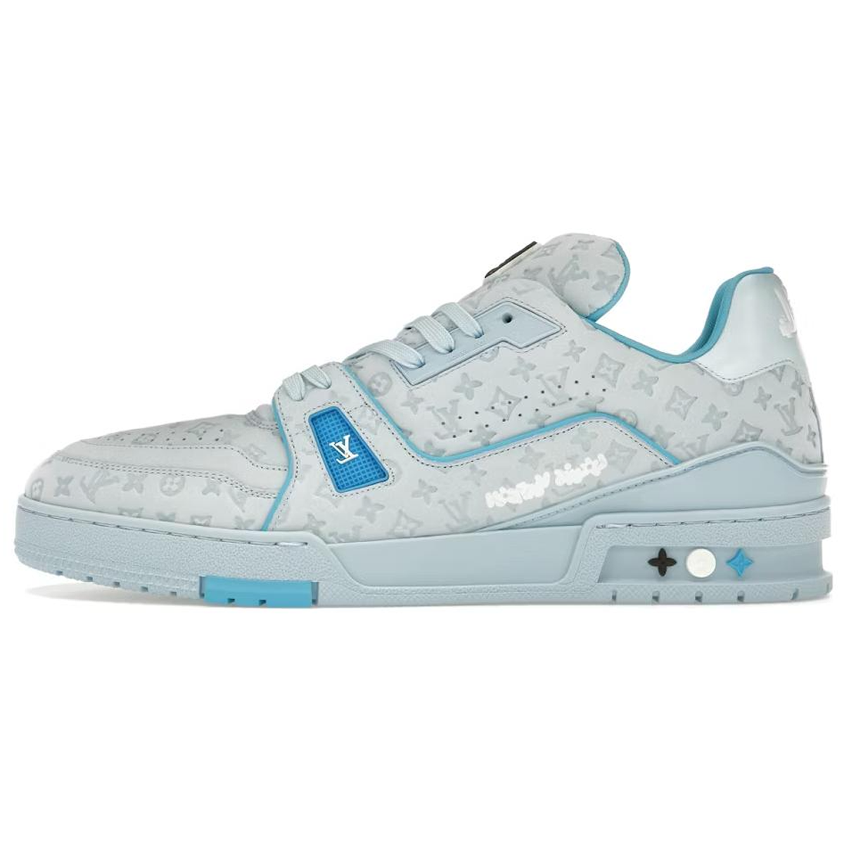 Louis Vuitton x Tyler Trainer Men's Low-Top Sneakers, Light Blue & White