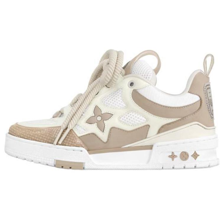 LOUIS VUITTON Skate Women's Beige & White Low-Top Sneakers