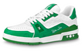 LOUIS VUITTON Trainer Unisex Green & White Leather Sneakers