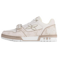 LOUIS VUITTON Trainer Unisex Cream Monogram Leather Strap Sneakers