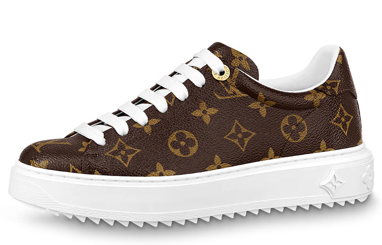 LOUIS VUITTON Time Out Women's Brown Monogram Platform Sneakers