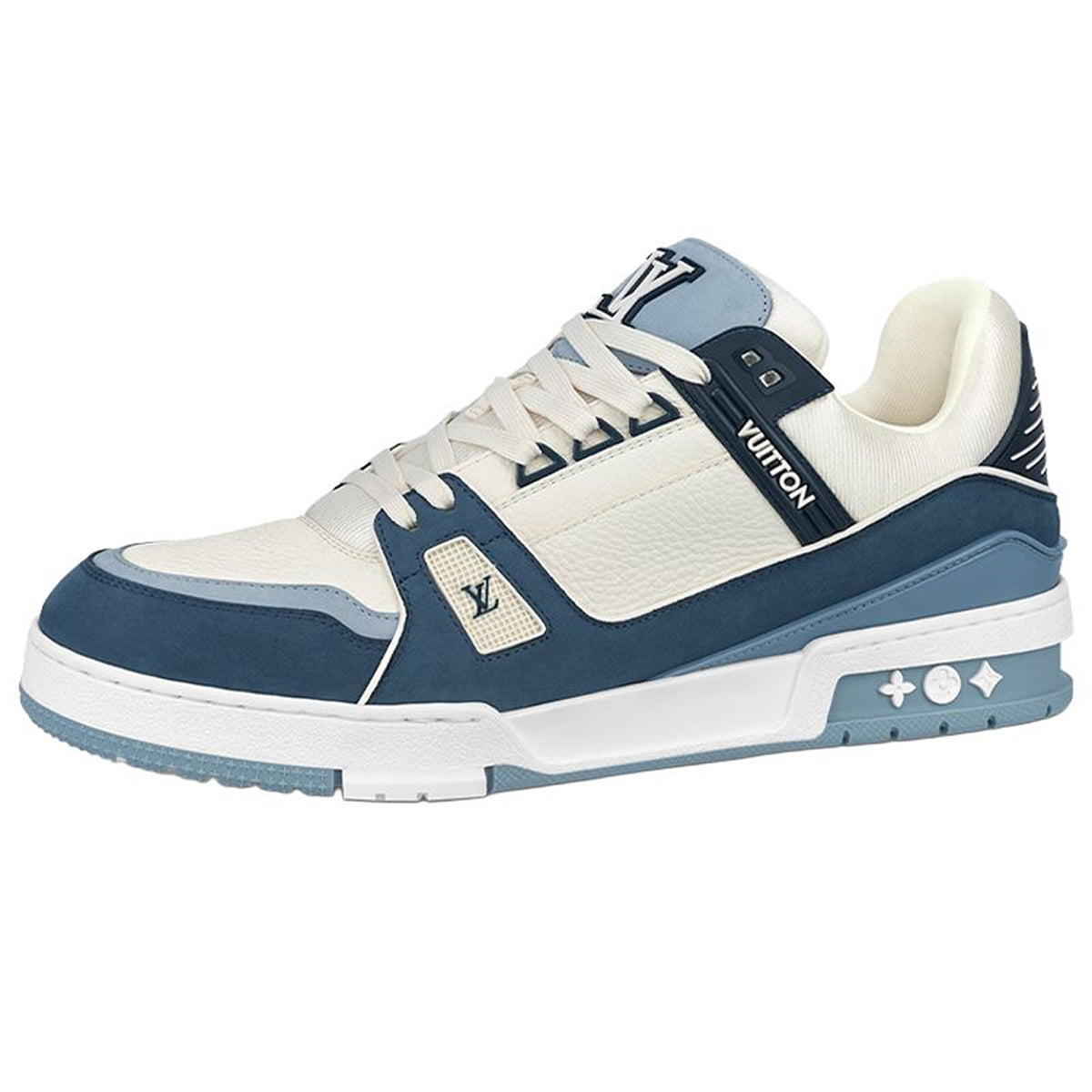 LV Trainer Unisex Low-Top Sneakers, Blue & White