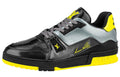 LOUIS VUITTON Trainer Men's Black & Grey Sneakers with Yellow Accents