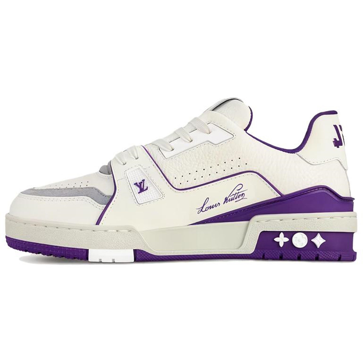Louis Vuitton Trainer Women's Low-Top Sneakers, White & Purple