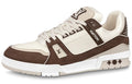 LOUIS VUITTON Trainer Unisex Mocha Brown & White Low-Top Sneakers