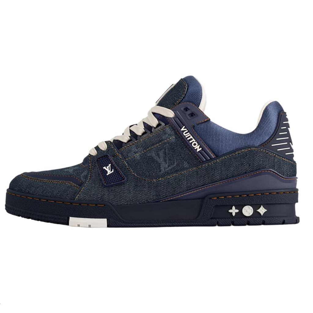 Louis Vuitton Trainer Men's Navy Denim Low-Top Sneakers