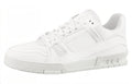 LOUIS VUITTON Trainer Men's All-White Leather Low-Top Sneakers