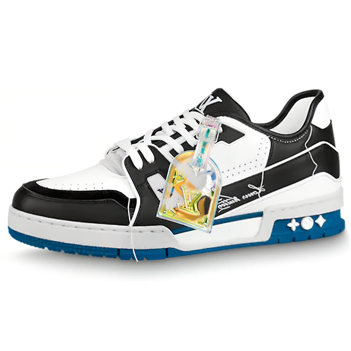 Louis Vuitton Trainer Men's Low-Top Sneakers, White & Orange
