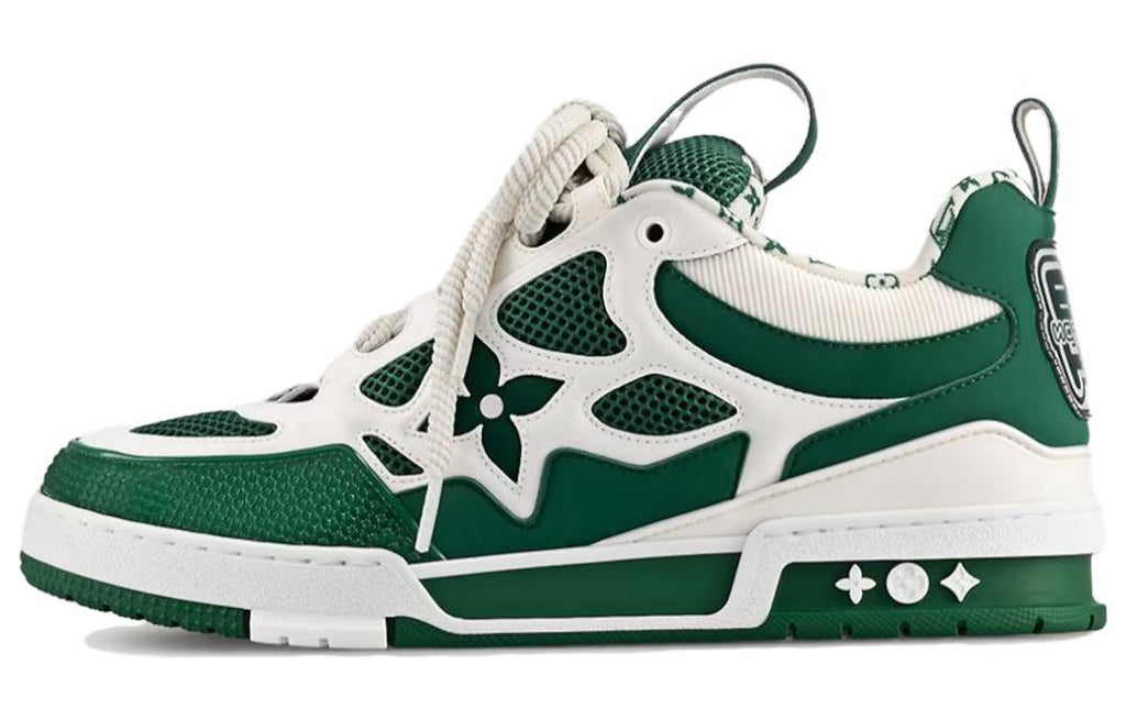 LOUIS VUITTON Skate Unisex Green & White Low-Top Sneakers