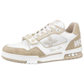 Louis Vuitton Trainer Men's Leather Sneakers, White & Beige