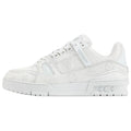 LOUIS VUITTON Trainer Women's White & Light Grey Monogram Sneakers