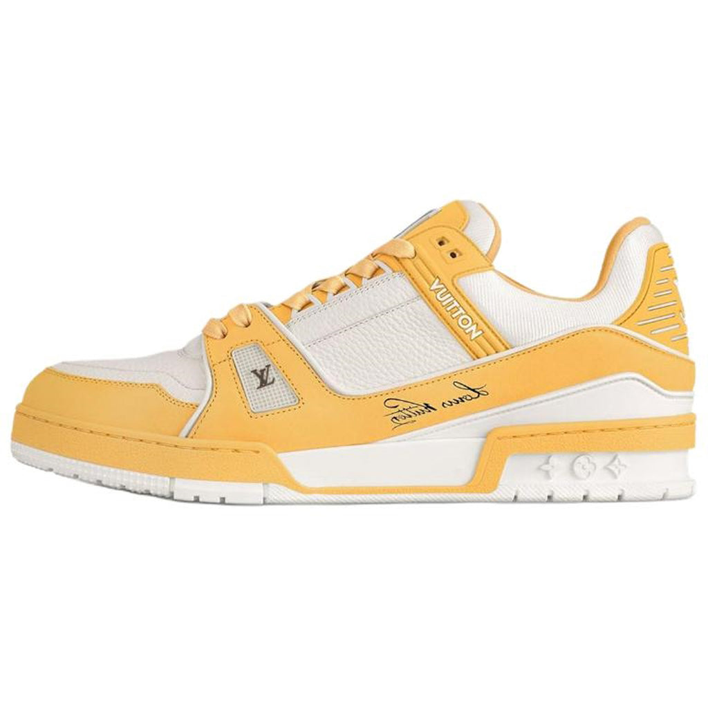 Louis Vuitton Trainer Men's Low-Top Sneakers, Yellow & White