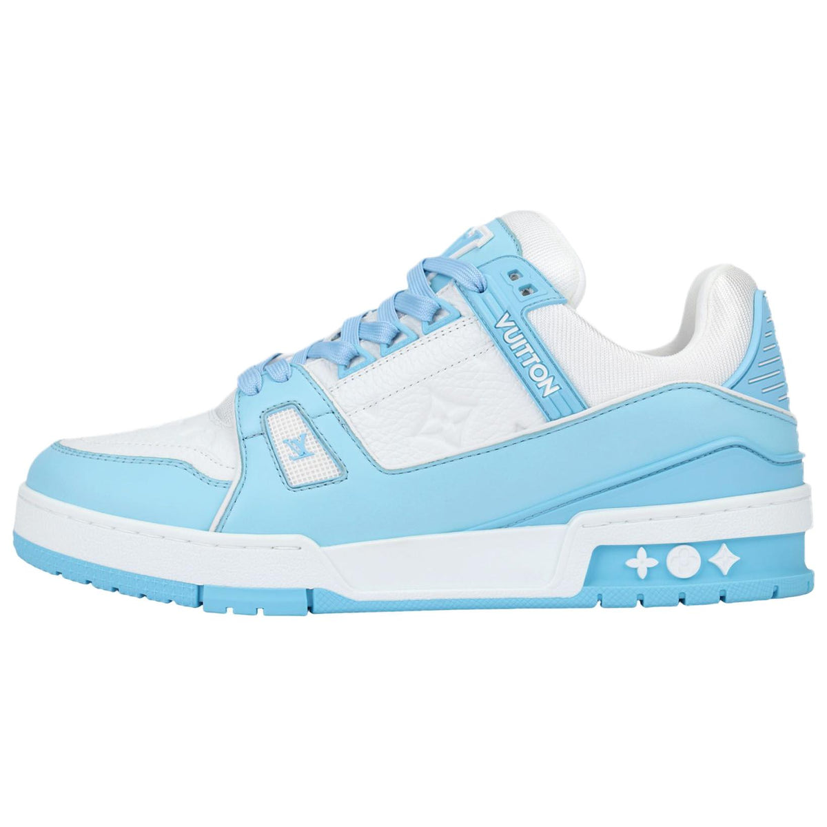 LOUIS VUITTON Trainer Unisex Light Blue & White Low-Top Sneakers