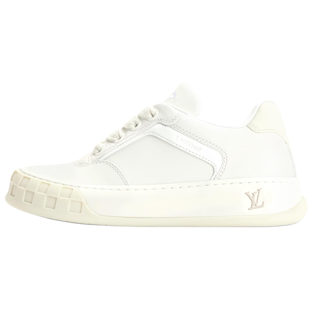 LOUIS VUITTON Tilted Men's White Calfskin Low-Top Sneakers
