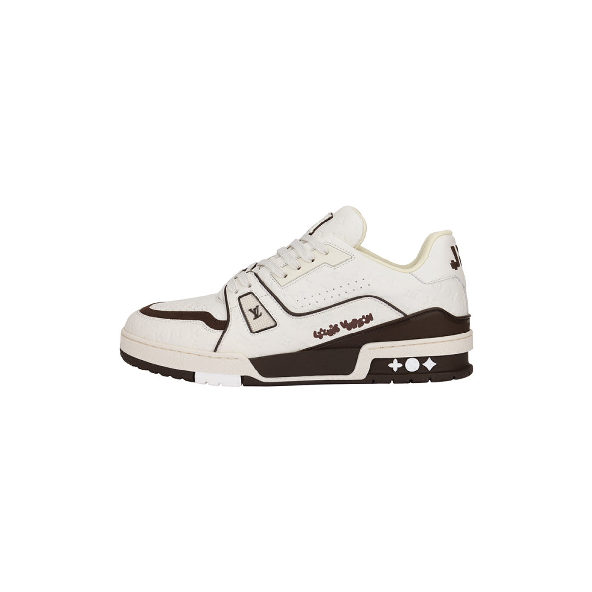 Louis Vuitton x Tyler Trainer Unisex Low-Top Sneakers, Cream & Brown