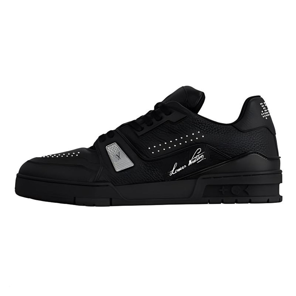 Louis Vuitton Trainer Men's Black Leather Low-Top Sneakers