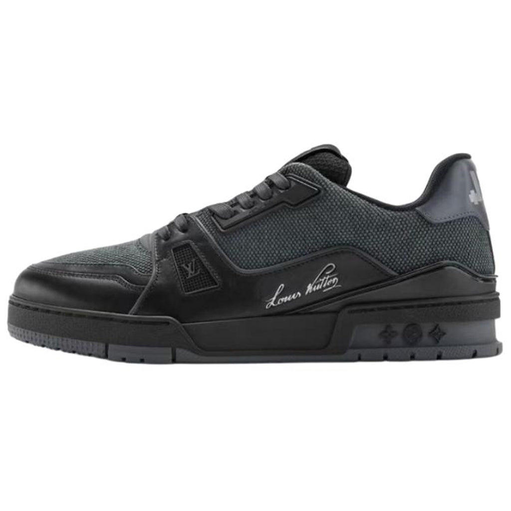 Louis Vuitton Trainer Men's Black Calfskin Low-Top Sneakers