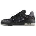 LV Trainer Unisex Low-Top Sneakers, Black Denim