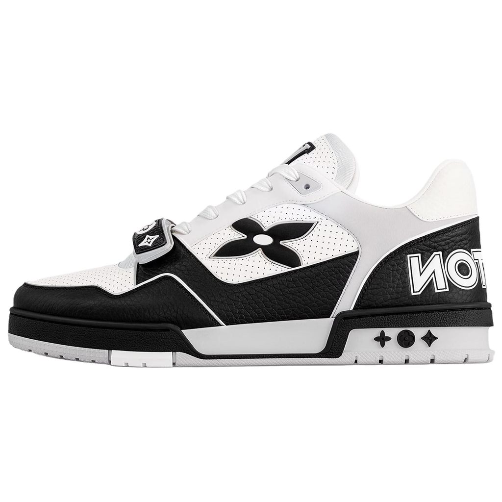 Louis Vuitton Trainer Men's Black & White Leather Low-Top Sneakers