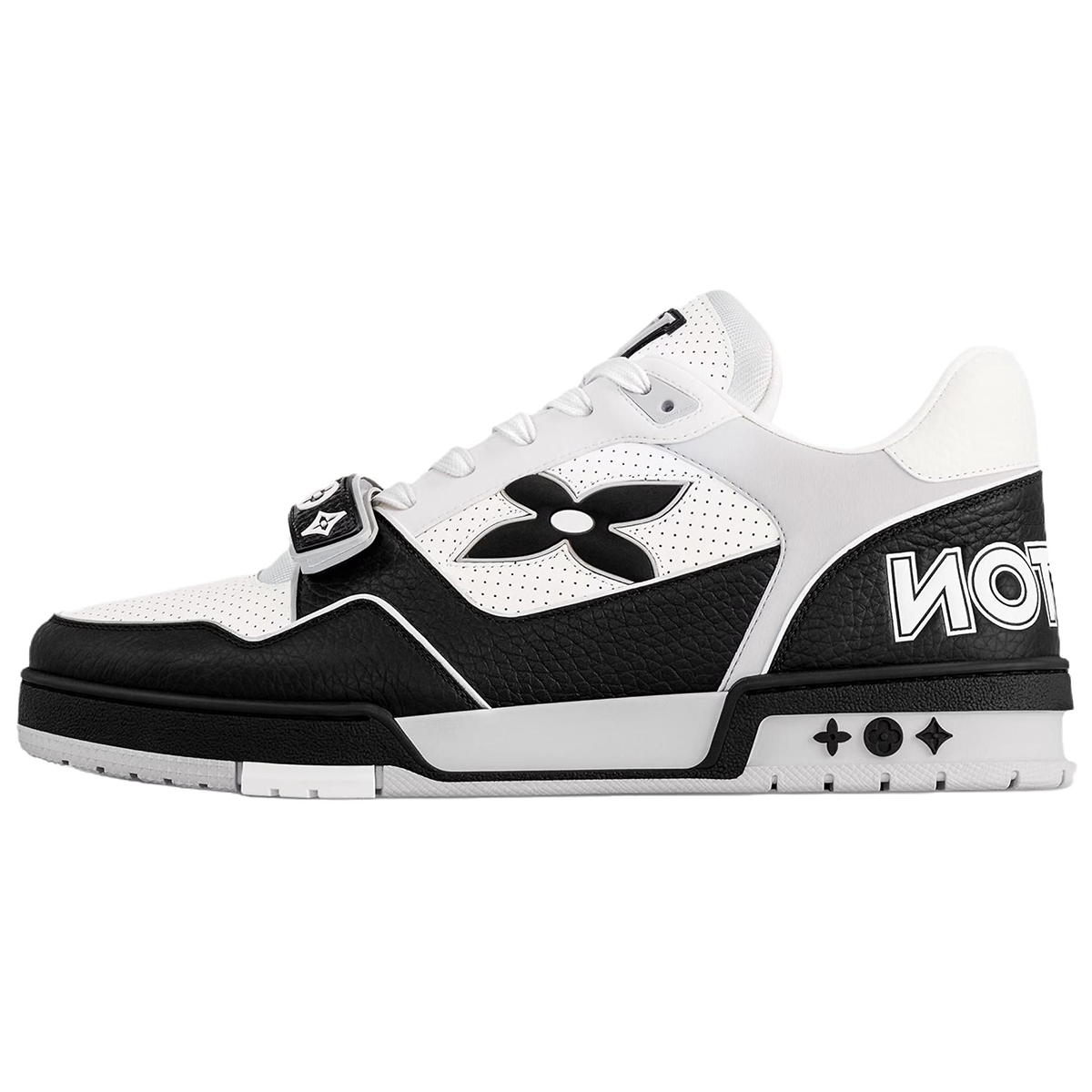 Louis Vuitton Trainer Men's Black & White Leather Low-Top Sneakers