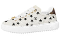LOUIS VUITTON Time Out Women's White Star-Print Leather Platform Sneakers