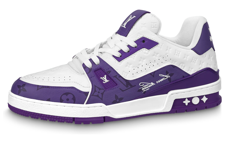 LOUIS VUITTON Trainer Unisex Purple & White Monogram Sneakers