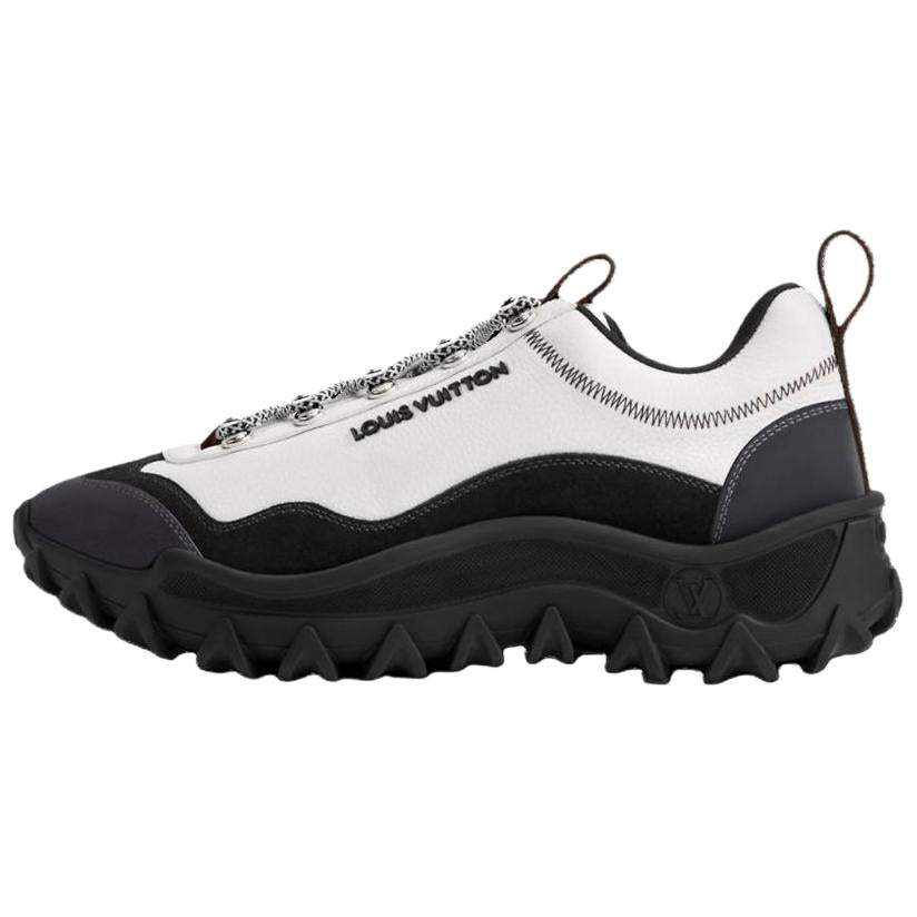 LOUIS VUITTON Rush Xplorer Women's Black & White Leather Chunky Sneakers