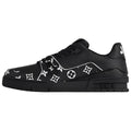 Louis Vuitton Trainer Men's Low-Top Leather Sneakers, Black & White