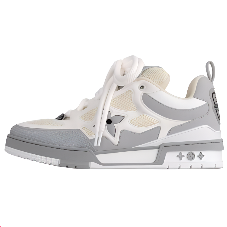 LOUIS VUITTON Skate Women's Grey & White Low-Top Sneakers