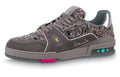 LOUIS VUITTON Trainer Men's Dark Grey Suede & Felt Sneakers