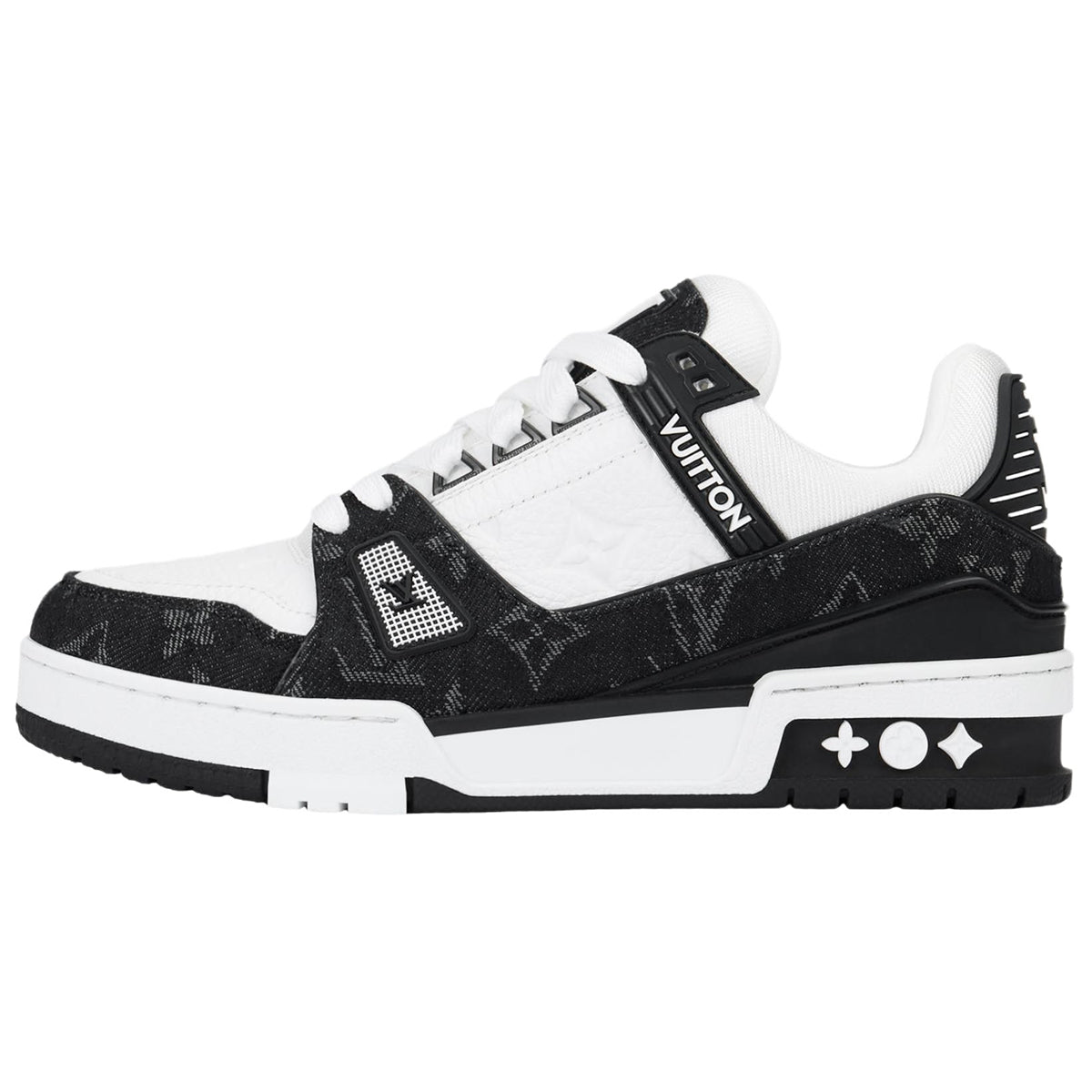 Louis Vuitton Trainer Men's Low-Top Sneakers, Black & White Monogram