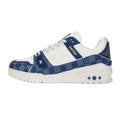LOUIS VUITTON Trainer Unisex Blue & White Checkerboard Sneakers