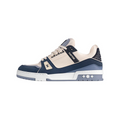 LOUIS VUITTON Trainer Unisex Navy & Cream Low-Top Sneakers