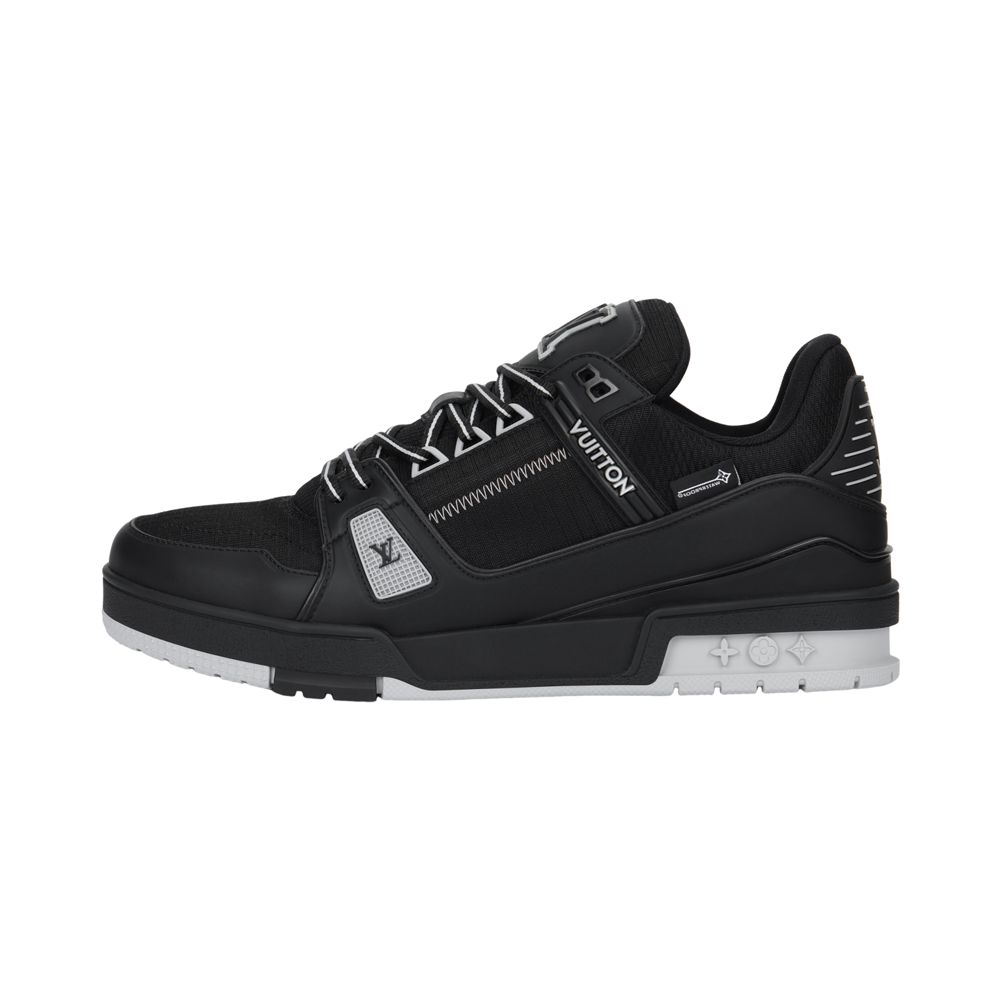 LOUIS VUITTON Trainer Men's Black Low-Top Sneakers with White Details