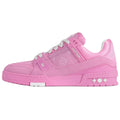 Louis Vuitton Trainer Women's Pink Denim Low-Top Sneakers