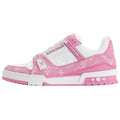 Louis Vuitton Trainer Men's Rose Pink & White Calfskin Sneakers