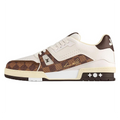 LOUIS VUITTON Trainer Unisex Brown & White Checkerboard Sneakers