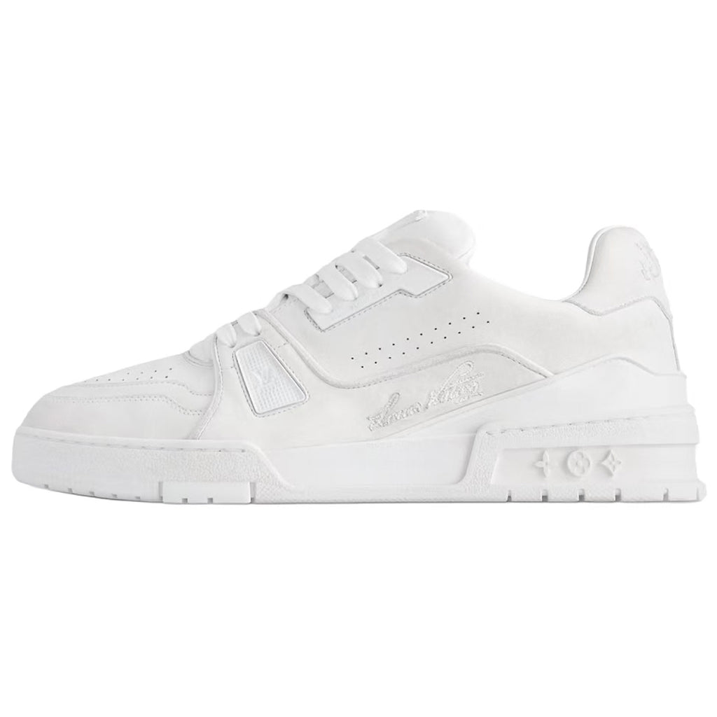 Louis Vuitton Trainer Unisex Low-Top Leather Sneakers, White