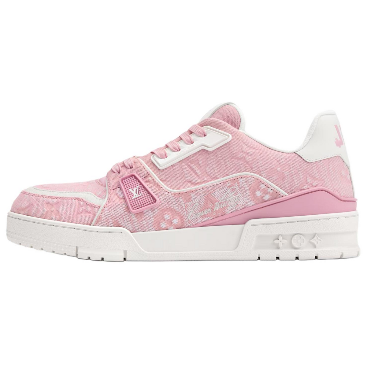 LOUIS VUITTON Trainer Men's Pink & White Monogram Sneakers