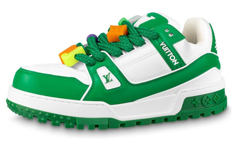 LOUIS VUITTON Trainer Maxi Men's Green & White Low-Top Sneakers