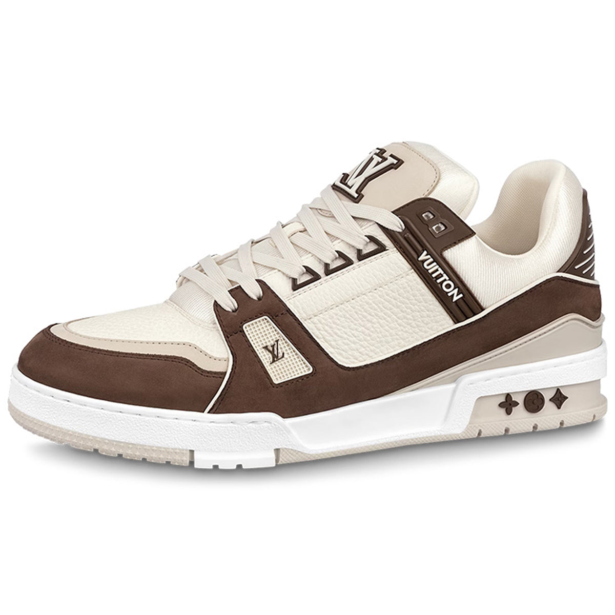 LV Trainer Unisex Low-Top Sneakers, Mocha & Cream