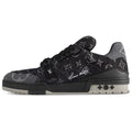 LOUIS VUITTON Trainer Unisex Black & Grey Monogram Denim Sneakers