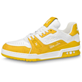 Louis Vuitton Trainer Unisex Low-Top Sneakers, White & Yellow